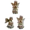 Crafts Resin Flower Fairy Statue Antique Cute Angel Sculpture Handmade Exquisite Garden Miniature Figurine Festive Atmosphere