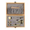 1 Set 30Pcs Vintage Sewing Box Wooden Multifunctional Sewing Kit with Shear Thread Cutter Thimble