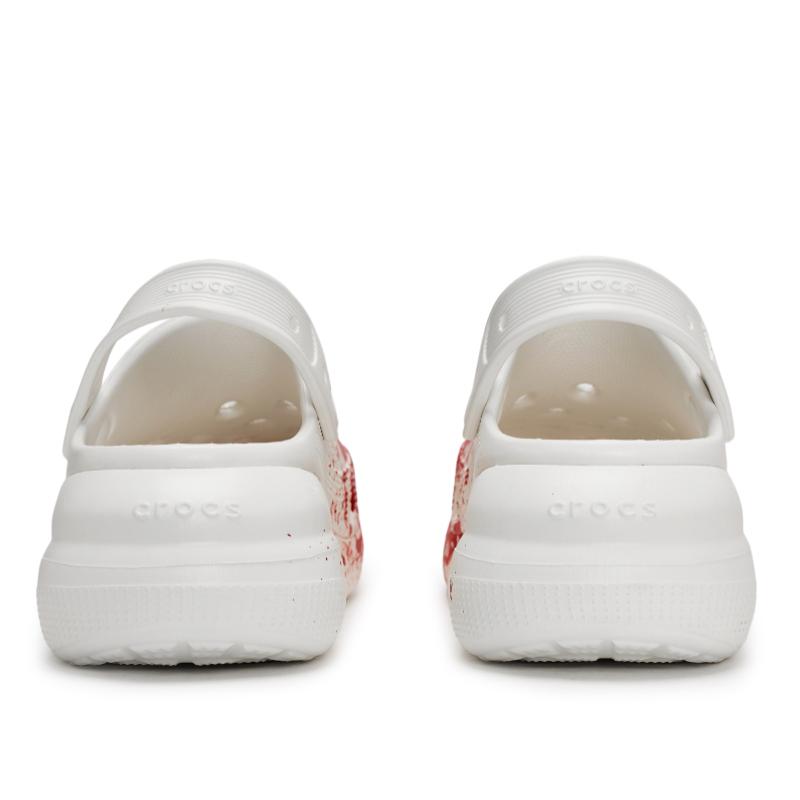 Crocs Crush Clog 811 Место происшествия, расследование, Брызги жидких чернил, Подарочная коробка, Обувь с отверстиями, Унисекс, Белый, Красный