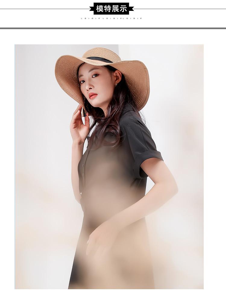 Shirt skirt, summer commuting temperament, simple women's mid length dress