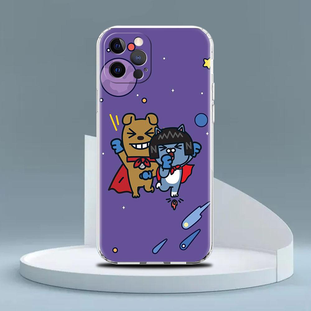 Прозрачный чехол Kakao Friends для Apple iPhone 13 11 14 12 Pro 7 8 Plus XR X XS Max 6 6S 13Pro, силиконовый чехол для телефона