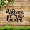 Welcome To Our Garden Sign, Metal Garden Sign Decorative Wall Hanging