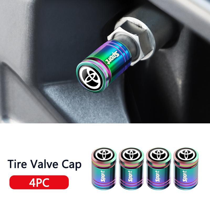 4Pcs Metal Car Wheel Tire Air Valve Cap Stem Cover For Toyota Camry Yaris Hilux Prius Avensis Auris Corolla Decoration Accessory