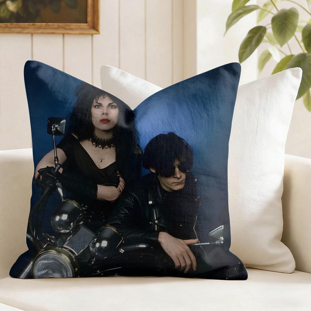 The SSisters Of MMercy Band Cushion Cover Eco Linen Pillow Case DoubleSided Print Breathable Durable Zipper Home Decor Gift