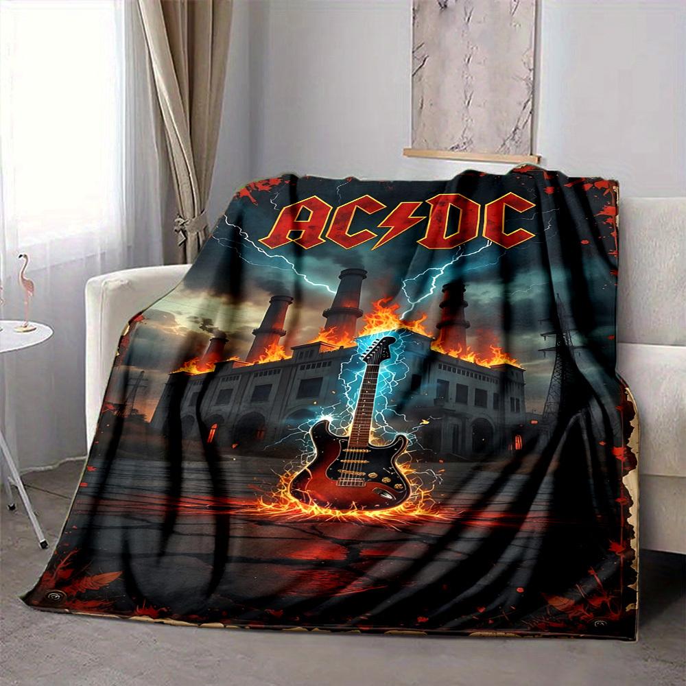1pc AC/DC Band Merchandise Blanket Versatile for Couch, Office Bed