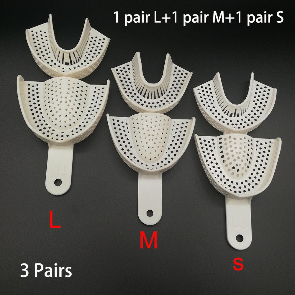 Dental Impression Plastic Trays Without Mesh Tray Teeth Holder Dentist Tools Lab Material