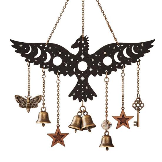 Exorcism Lucky Wind Chime Metal Bat Dragon Wind Bell Butterfly Eagle Wind Catcher Wall Window Hanging Ornament for Home Garden Patio Decoration