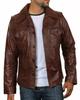 Genuine Leather Lambskin Formal Stylish Classic Casual Men Brown Shirt Handmade