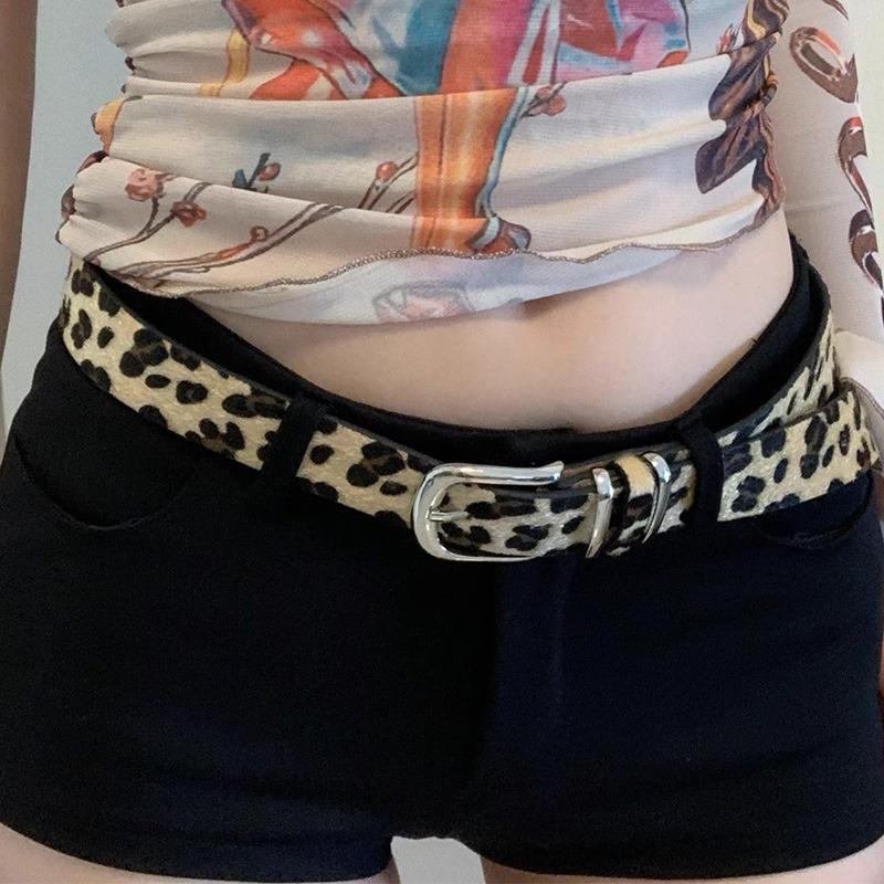 Fashion Leopard Print Snake Skin Versatile Belts for Women Adjustable Buckle Belt Soft PU Leather Belts Casual Jeans Decoration