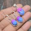 Rainbow Solar Quartz Gemstone Handmade Solid 925 Sterling Silver Pendant+Earring Jewelry Set