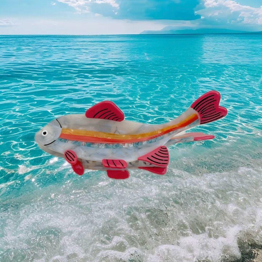 Cute Ocean Animal Hair Clip Creative Geometry Shark Clip Sweet Small Fish Hair Claw Vacation