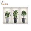 3Pcs/Set Wall Stickers Self Adhesive Screen Layout PVC Durable Vivid Flower Vase Wall Stickers Home Decor