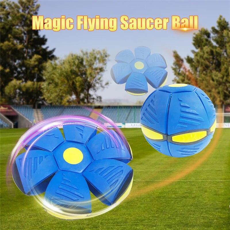 Flying Saucer Ball Magic Deformation UFO with Led Light Flying Toys, Decompression Children Outdoor Fun Toys for Boys Kids Gift
