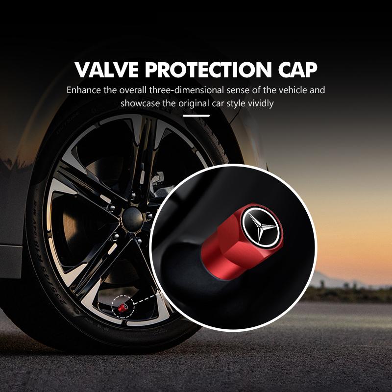 BENZ 4pcs Car Wheel Tire Valve Protection Cap Tyre Dust Cover For Mercedes Benz AMG A C E S G Class W201 W210 W108 W204 W205 W203