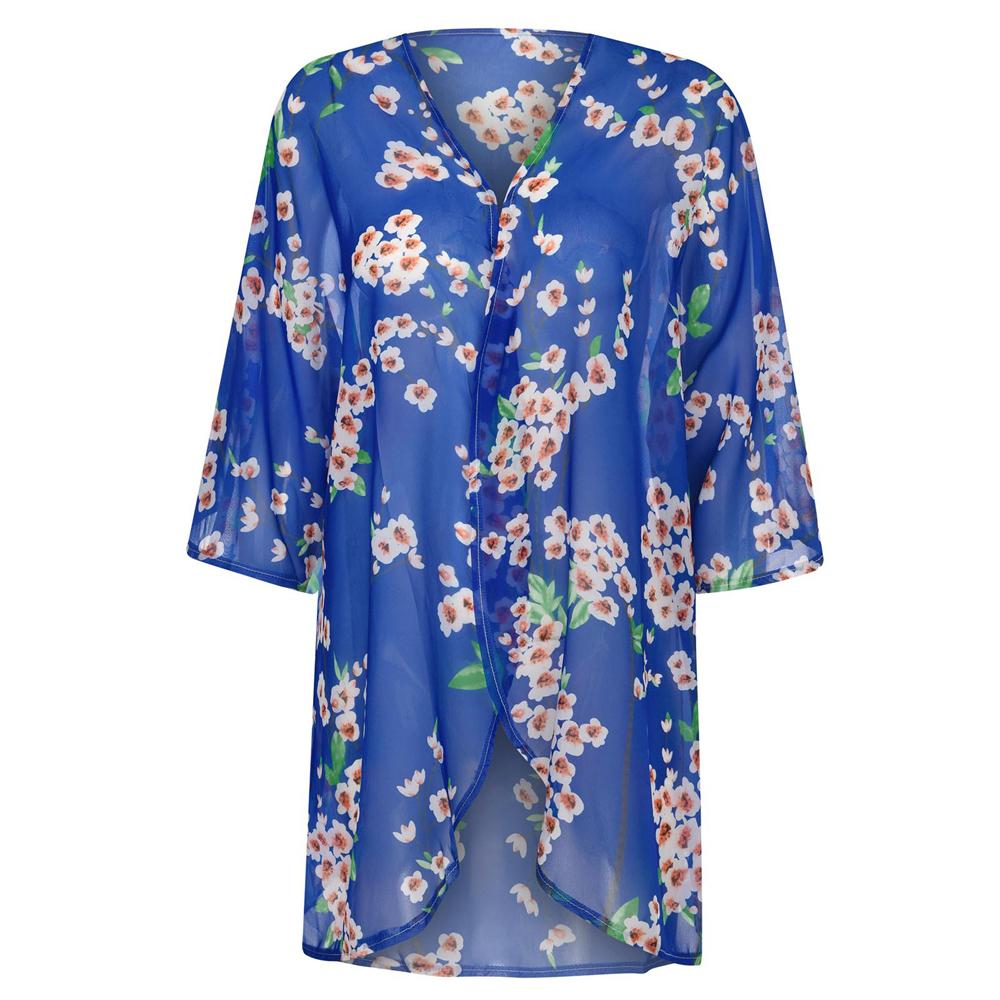 Женская шаль с гавайским принтом, летняя пляжная накидка на бикини, морская праздничная модная солнцезащитная рубашка с принтом, S-2XL