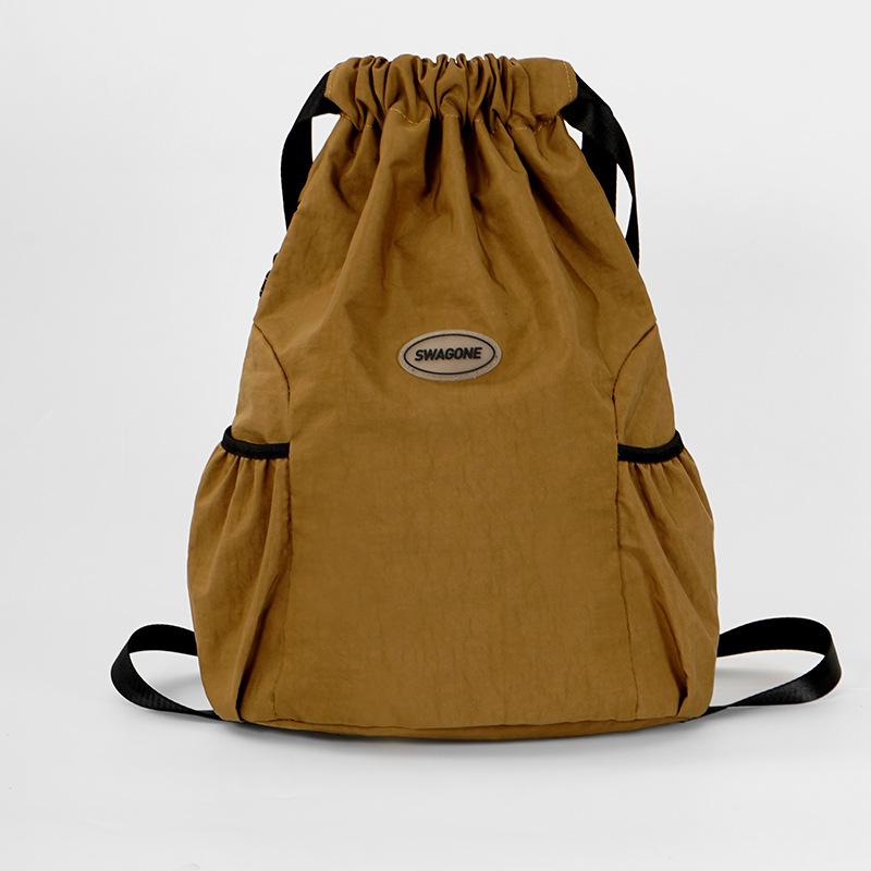 Модный рюкзак на шнурке, затягивающийся, повседневный, простой, однотонный, для занятий спортом на открытом воздухе, затягивающийся, футбольный, легкий рюкзак