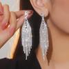 Bao Salina Popular Full Diamond Earrings Versatile Light Luxury Nightclub Earrings Tassel Full Diamond Claw Chain Long Earrings