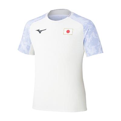 Mizuno Оригинальная тренировочная футболка Dry Aeroflow, Охлаждающая, Не стесняющая движений, Унисекс, R White, Размер 2XL, 32MADMA3