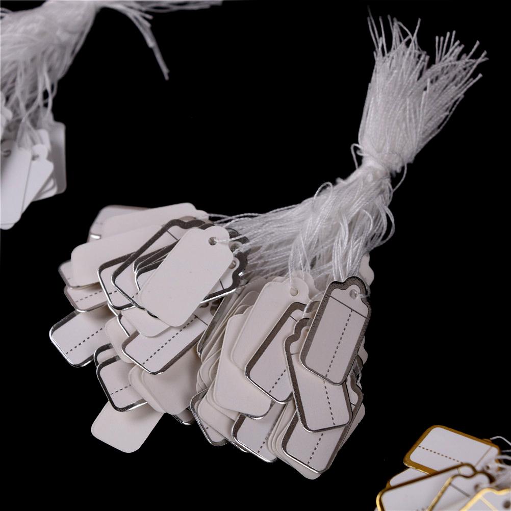 100X этикетки для галстуков, натянутые на веревку, билеты с ценами, ювелирные изделия, часы, витрина для одежды, бирки