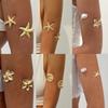 2025 Trendy Starfish Open Cuff Bangles Adjustable Armband Silver Gold Color Punk Flower Conch Geometric Upper Arm Bracelet for Women Beach Jewelry