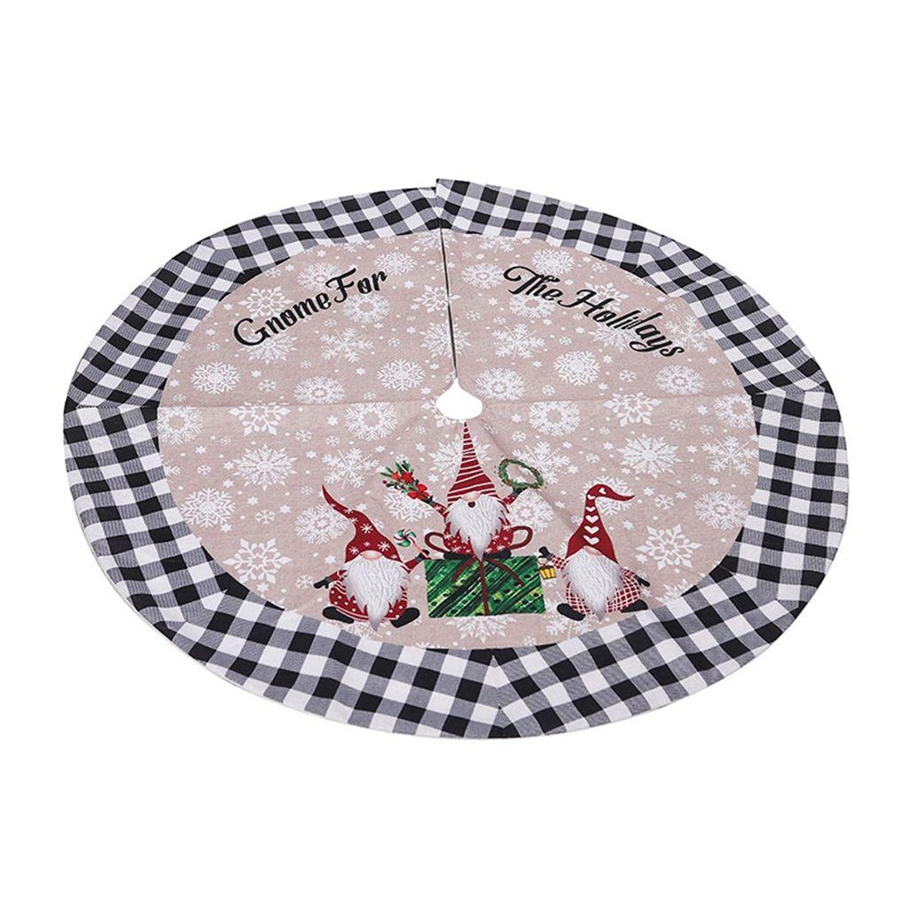 New Year Cloth/Linen Xmas Layout Floor Mat Cover Xmas Decor Christmas Carpet Xmas Tree Skirt