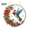 Acrylic Ornaments for Christmas Tree Hanging Diamond Art Ornament, 2D Pearl Painting Seasonal Home Window Decorations Pattern Suncatcher, Holiday