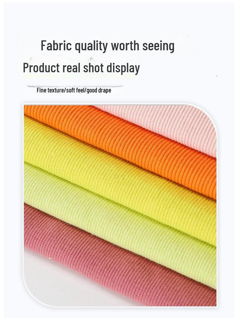 Хлопковая эластичная ткань в рубчик: Манжеты, горловина, подол, пояс, материал свитера круговой вязки