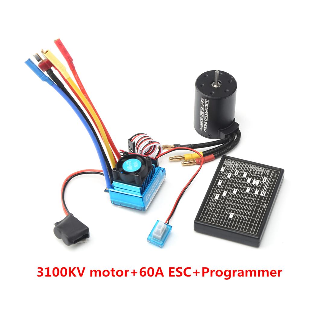 Бесщеточный двигатель 3650, 3100KV с бесщеточной картой программирования ESC 120A для радиоуправляемой машины 1/8 1/10, радиоуправляемой лодки