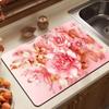 Пион Цветок 3D Впитывающий Нескользящий Коврик для Кухонной Столешницы KTY