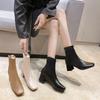 Fashion Women's Shoes 2025 New Zipper Women's Boots Classic Daily Boots Women's High Heels Ankle Boots Sexy Square Head Shoes Women