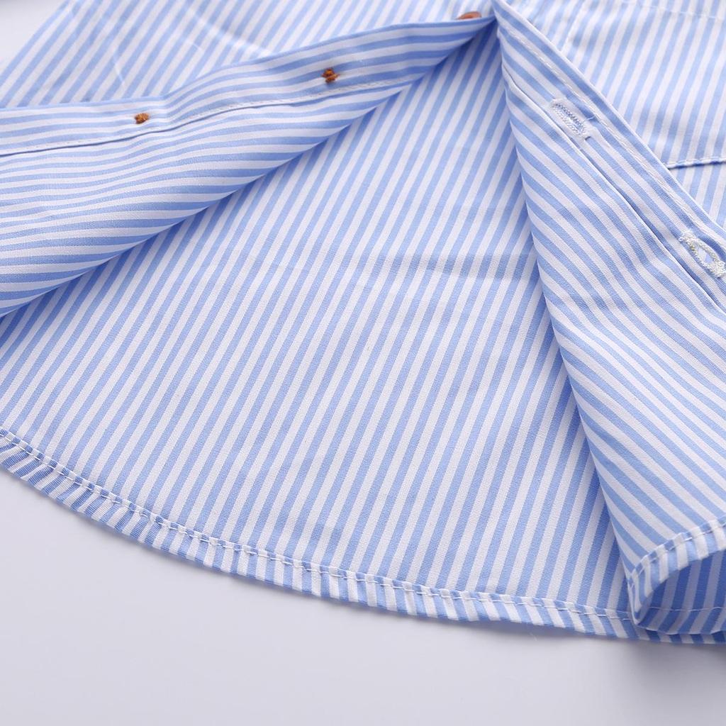 Детская полосатая рубашка с длинным рукавом и галстуком-бабочкой на осень/зиму 2024 года с подтяжками и брюками