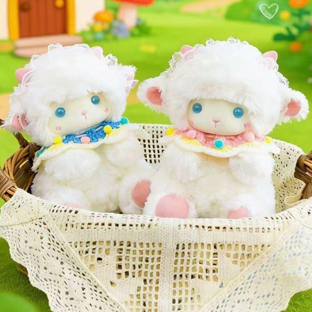 Stuffed Animals Stuffed Lamb Doll Lace Headband Stuffed Little Sheep Sheep Plush Toy Home Decor