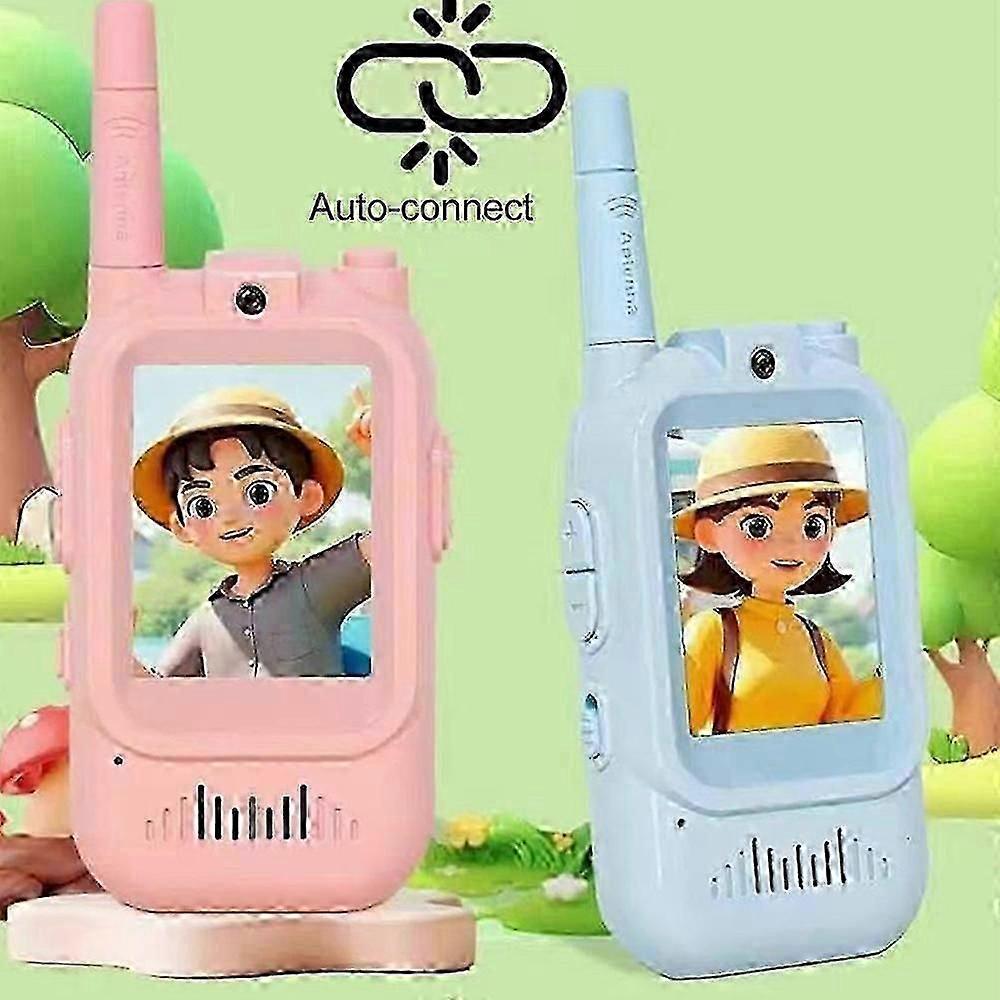 2pcs Video Walkie Talkies for Kids, Handheld 2 Pack Rechargeable Video Intercom Kids Walkies Talkies, Indoor Outdoor Toys for Family Gameszz55