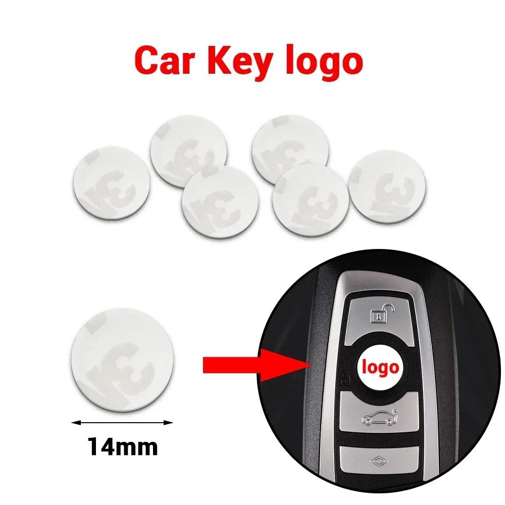 14 мм Наклейки-значки для брелока автомобиля SEAT Nissan Subaru Volvo Kia Peugeot Honda Renault Toyota Hyundai Volkswagen BMW EL4