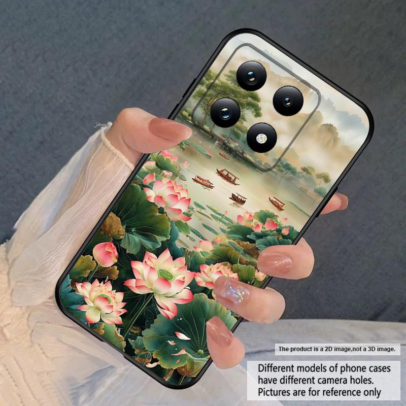 Корабль и Красный Лотос Для Xiaomi Poco X7 M7 Pro 5G M5 X4Pro 4 M6 4G C65 C75 F6 F5 X6 5 7 X5 F7 Ultra M5S M4Pro 5G мягкий чехол для телефона