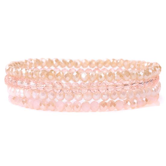 4Pcs/Set Beach Bracelet Fine Workmanship Non-Fading Stacked Bracelet Faux Crystal Versatile Bracelet for Daily Wear