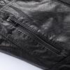 FAPAI Men's Genuine Leather Stand-Collar Zipper Jacket