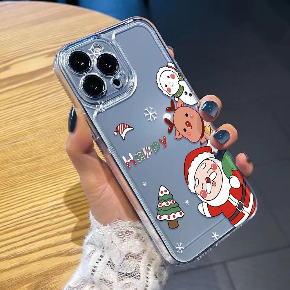 Рождественский чехол для iPhone 11 13 XR 15 Pro Max 12 16 Pro Max для iPhone 14 7 8 Plus XS Max Samsung A15 A55 A05 Redmi 12 13C 13 Huawei Mate 30 40
