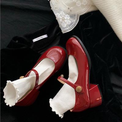 Весна ретро простые туфли-лодочки с круглым носком на высоком толстом каблуке, туфли jk Мэри Джейн женские весенне-осенние