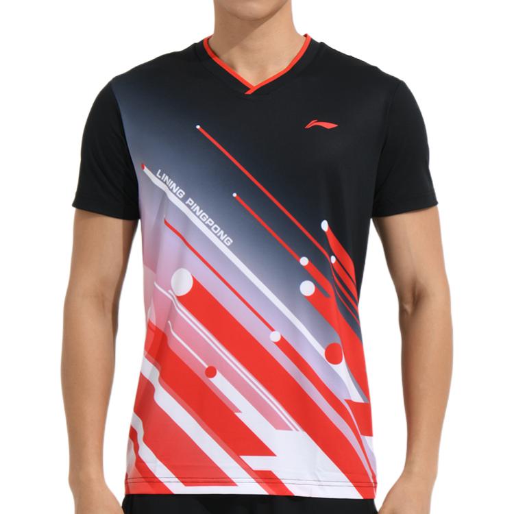 Li Ning Коллекция Настольный теннис Футболка Мужская Черная AAYS017-1