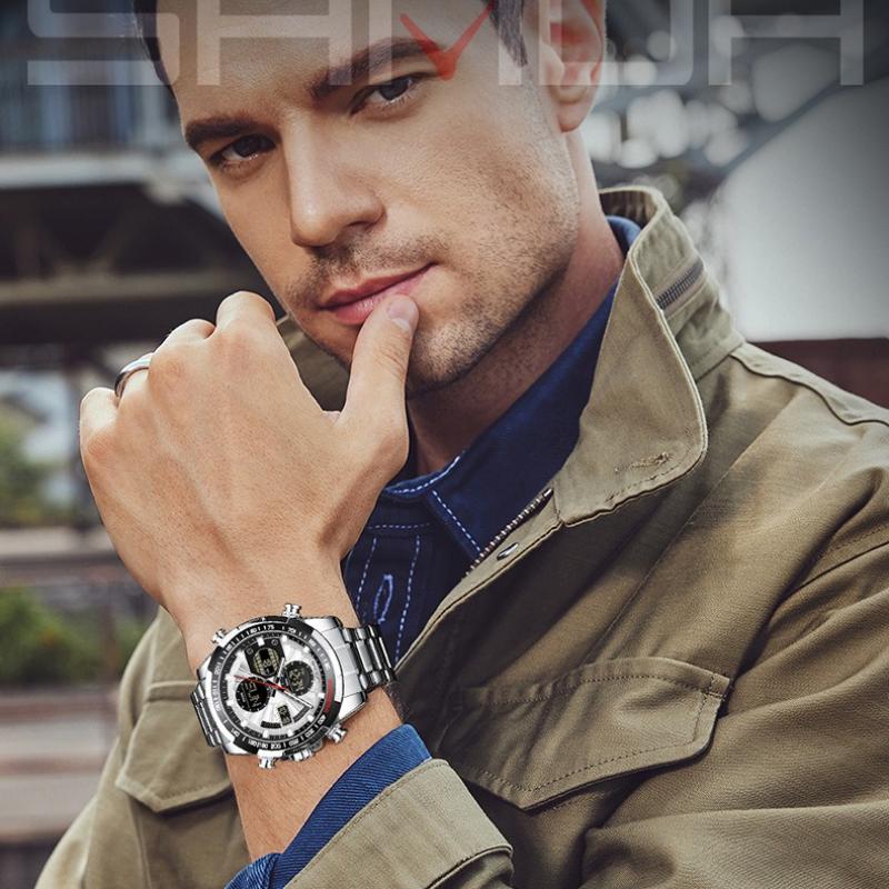 Цифровые светодиодные часы мужские спортивные кварцевые наручные часы роскошный секундомер водонепроницаемые мужские электронные часы