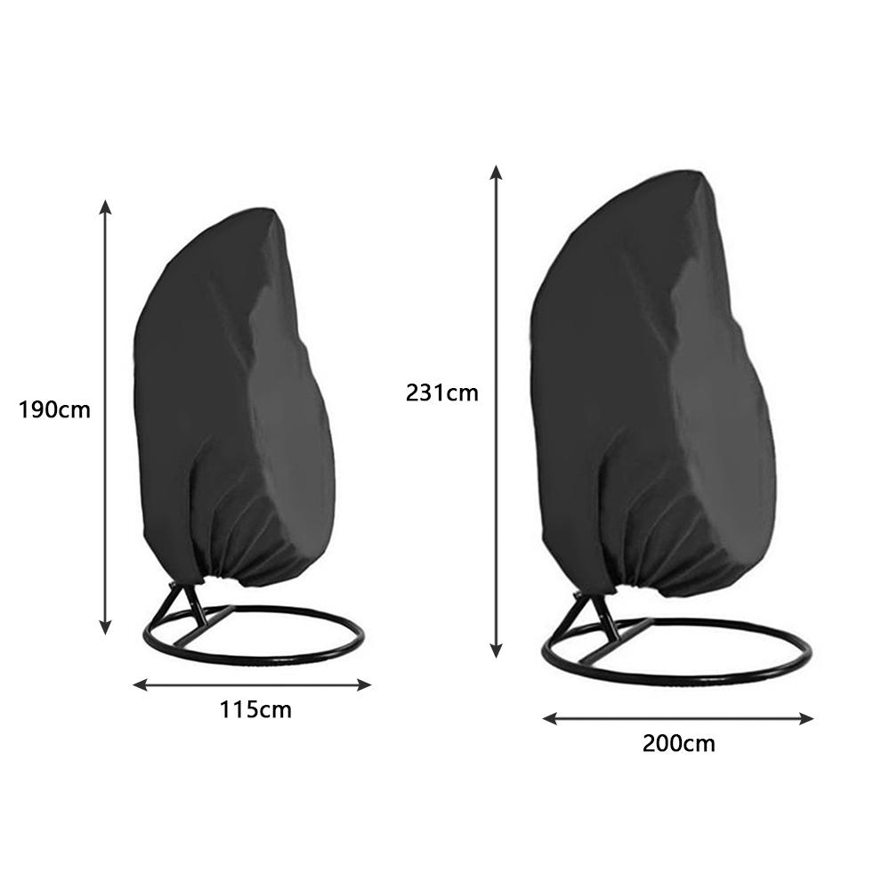Чехол для подвесного стула для патио, чехол для уличного стула-яйца, прочный водонепроницаемый пылезащитный чехол для качели, черный,