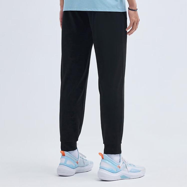 Anta Спортивные брюки прямого покроя с логотипом Basketball Series, мужские, черные, со средней посадкой 152321333-1