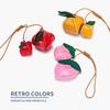 Pear Fruit Pendant Strawberry Bag Pendant Cute Leather Keychain  Women