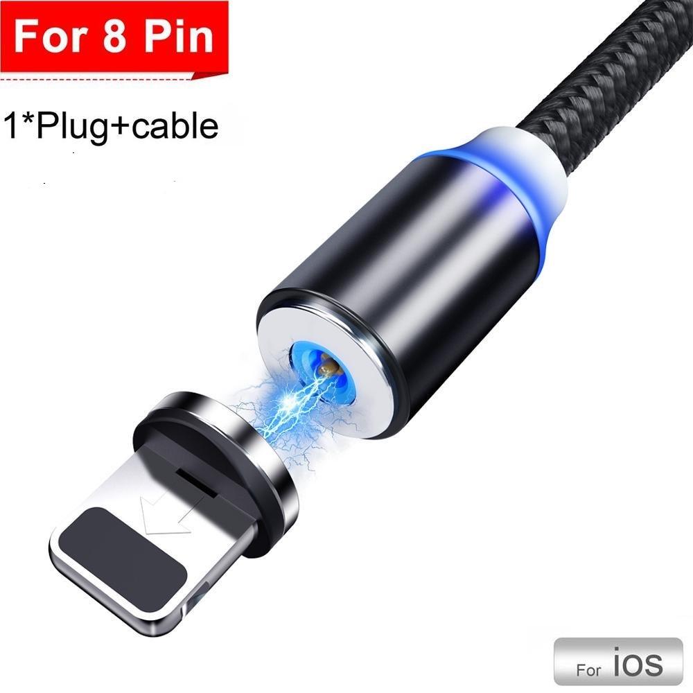 USB Magnetic Charging Cable for Micro Type-C 8 Pin Fast Charging Fashion Cable for Iphone Xiaomi Huawei Samsung