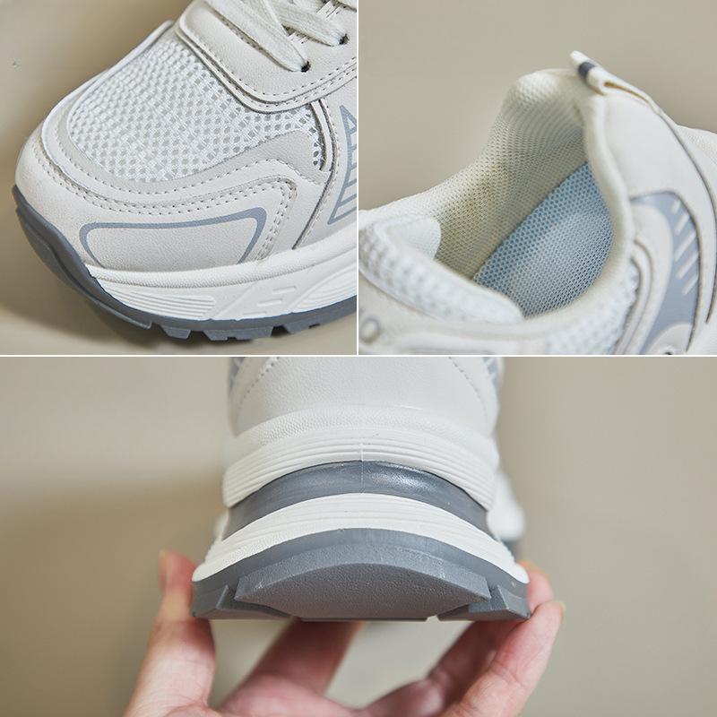 Женские летние туфли Same Dad Shoes со шнуровкой спереди, увеличивающие рост, трендовая повседневная спортивная обувь с дышащей сеткой