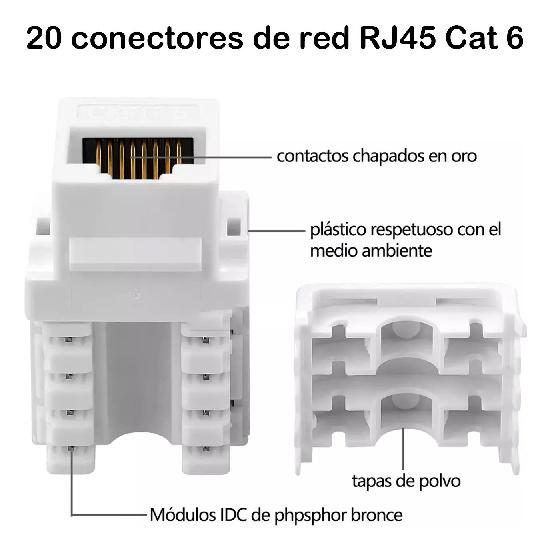 Rj45 Cat 6/5 Jack Connector Tested Utp Red Plug Cable