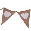 LOVE Triangle Linen Hanging Flags Heart Shaped Banner Bunting for Wedding Decoration