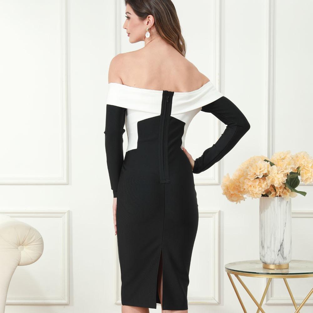 Бандажное платье Узкая юбка на бедрах Элегантное вечернее платье знаменитости с бретелью через шею Юбка Зимние женщины