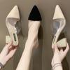 Fashion Women's Slippers and Ladies Sandals Transparent Slides Mules Shoes Pointed Toe Summer 2024 Clear Heeled Job Black Pvc Trend Shoe